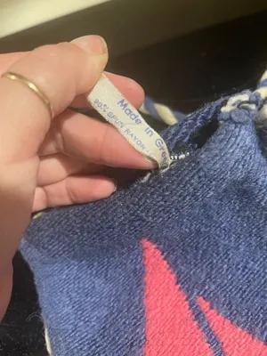 Handmade Sailboat Themed Fabric(Rayon/Cotton)Shoulderbag Made in Greece Rare thumbnail 6