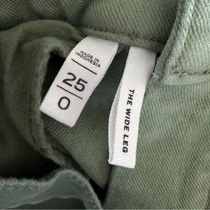 Ann Taylor LOFT High Rise Wide Leg Utility Jeans Army Green Mountain Rosemary thumbnail 10