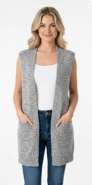 Medium marled knit cozy duster cardigan thumbnail 1