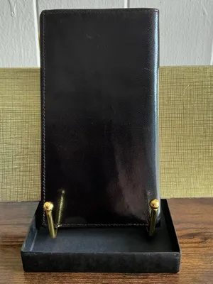 A HTF Rare Vintage Dark Brown Calfskin Leather Christian Dior Soft Travel Wallet thumbnail 4