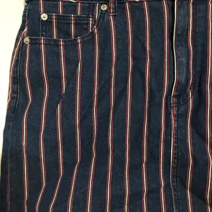 American Eagle Blue/Red Striped Super Stretch Hi Rise‎ Mini Denim Skirt size 14 thumbnail 3