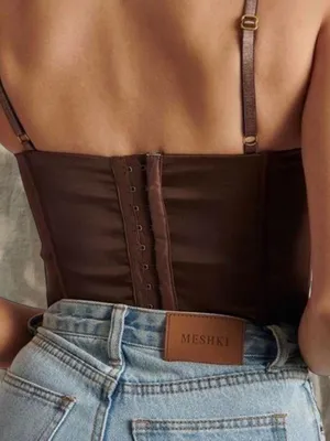 Meshki Lake Lace Cami Crop Top Brown thumbnail 4