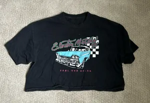 Brandy Melville electric motors cropped tshirt thumbnail 1