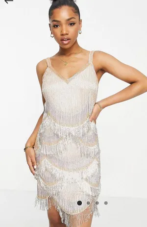 ASOS Miss Selfridge embellished gold mini dress thumbnail 1