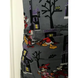 Disney Women's Graphic Scrub Uniform Top Nurse Medical Halloween Theme Size S thumbnail 4