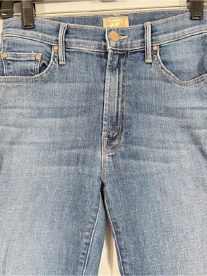 MOTHER Insider Crop Step Fray Kick Flare 26 Girl Crush Mid Wash Stretch Denim thumbnail 8