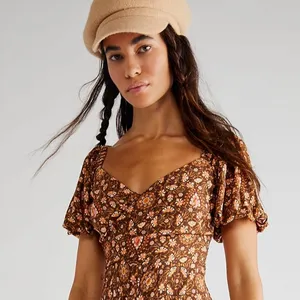 Free People - SPELL- Madame Peacock Sweetheart Maxi Dress In Coffee thumbnail 10