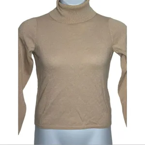 New York & Company Pink Rose Gold Glitter Turtleneck Sweater Small Y2K Fitted thumbnail 6