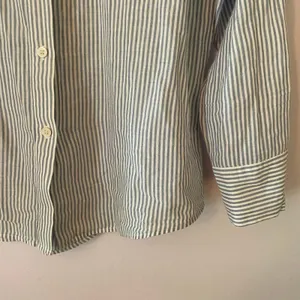 ATM Blue White Stripe Boyfriend Button Down Blouse Cotton Preppy Minimalist XS thumbnail 5
