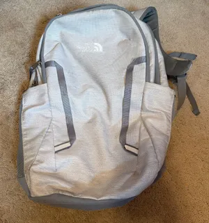 Grey and white The North Face backpack #backpack #outdoor thumbnail 1