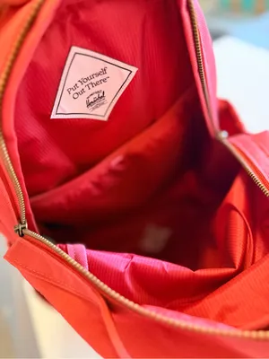 Herschel coral red medium sized backpack, laptop backpack, New! Orange thumbnail 11