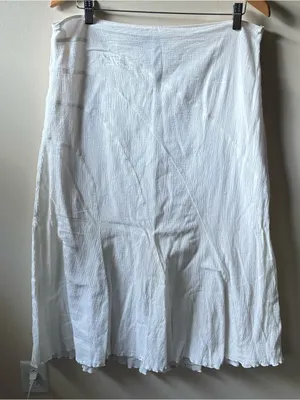 AGB White Flowy Cotton Maxi Skirt thumbnail 2
