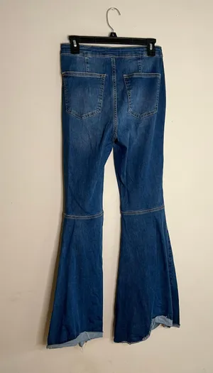 Free People Just Float On Women’s Dark Acid Washed Wide Leg Denim Jeans thumbnail 4