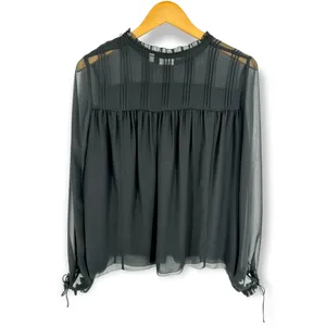 Aritzia Wilfred | Small | Lourdes Chiffon Button Sleeve Semi-Sheer Blouse Top thumbnail 7