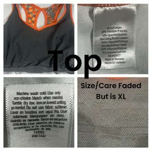Xersion Athletic Tank Capri Pants Set Orange Gray Activewear Size XL thumbnail 6