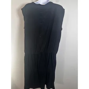 J.Crew Womens Black Cap Sleeve Drop Waist Jersey Mini Dress Size M‎ Minimalist thumbnail 4