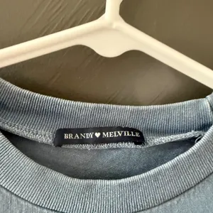 Brandy Melville Hawaii‎ USA Graphic Crop Top Light Blue Raw Hem Short Sleeve Tee thumbnail 6