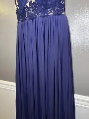 Sherri Hill Dress Womens 8 Blue Lace Illusion Bodice Open Back Maxi Formal Prom thumbnail 10