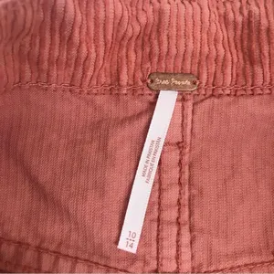 FREE PEOPLE‎ Ray Button Front Corduroy Mini Skirt Rust Pink Fall Size 10 New thumbnail 11
