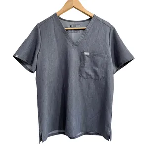 FIGS Catarina Scrub Top‎ Gray Medical Uniform Pocket Size L thumbnail 1