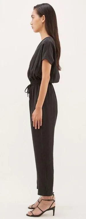 Moll V-Neck Jumpsuit in Black thumbnail 3