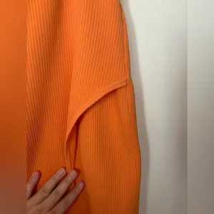 Express Body Contour Ribbed Midi Skirt Orange Side Slit XL thumbnail 7