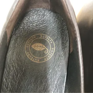 NURTURE Brown Leather Square Toe Heel Pump Wedge Chunky‎ Block Heel Size 9.5 thumbnail 4