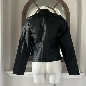 NEW LOOK Faux Leather Jacket in Black+Gold Tone Hardware, Size XL New w/o Tag thumbnail 4