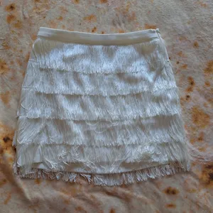 Endless Rose White Tiered Fringe Mini Skirt Large L NWT thumbnail 9