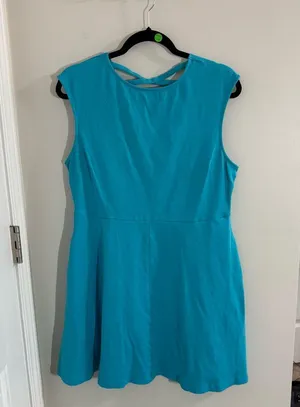 New York & Company Blue Sleeveless Cut out Back Dress with pockets Size XL thumbnail 1