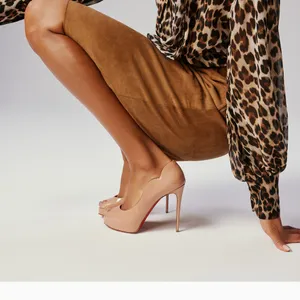 CL Hot Chick Alta 120 mm Open-toe pumps - Patent calf leather - Blush - Women thumbnail 2