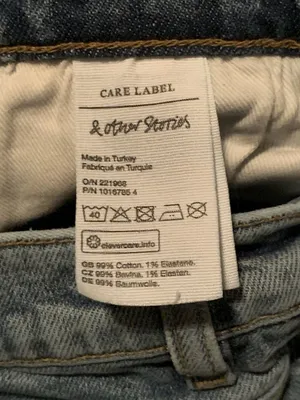 & Other Stories Blue Straight Leg High Rise Denim Jeans 28-actual 26” Raw Hem thumbnail 5