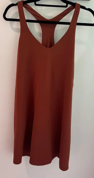 Girlfriend Collective Lola V Nwck Dress with Built-in Shorts‎ Mahogany 4XL thumbnail 1