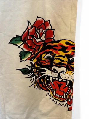 Ed Hardy Wide Leg Sweatpants Tiger Floral Y2K Tattoo Graphic Lounge Pants thumbnail 3