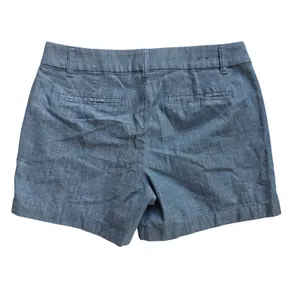 J. Crew Womens 5 Inch Classic Chambray Shorts‎ Blue Cotton AY431 Size 6 thumbnail 5