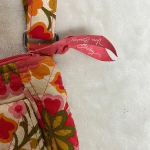 Vera Bradley Folkloric Lizzy Saddle Bag Crossbody Bag Travel Pink Yellow Retro thumbnail 2
