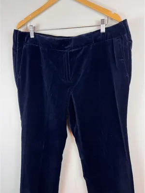 Saks Fifth Avenue Madison Fit Navy Velvet Straight Leg Pants Size 12 Cotton thumbnail 8