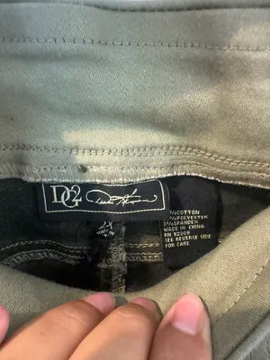 DQ² by DQ Collection Olive Green Pull-On Skinny Pants 2X Button Front Stretch thumbnail 2