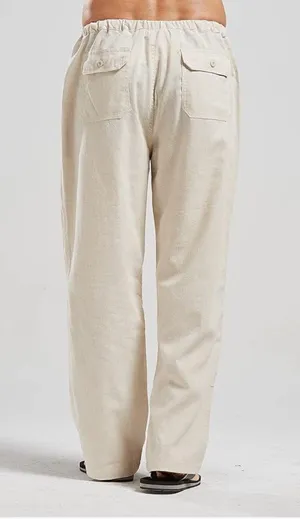 Linen Pants Tan Size M thumbnail 4