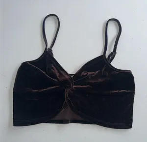 Bear Dance Brown velvet croptop thumbnail 1