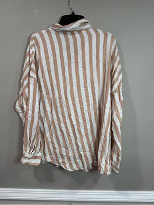 Victoria Secret Striped Wide-Leg Pajama Set- Beige & White thumbnail 5