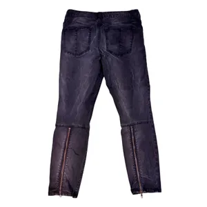 Free‎ People Black Straight Leg Jeans W30 Moto Ankle Zip Stretch Denim thumbnail 2