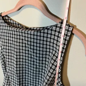 Halara Women's Black White Sleeveless Gingham Boat Neck Mini Dress Small NWT thumbnail 10