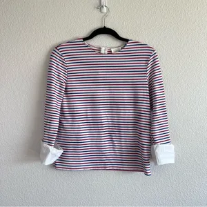 Anthropologie | Deletta‎ Poplin Cuffed Striped Top thumbnail 2