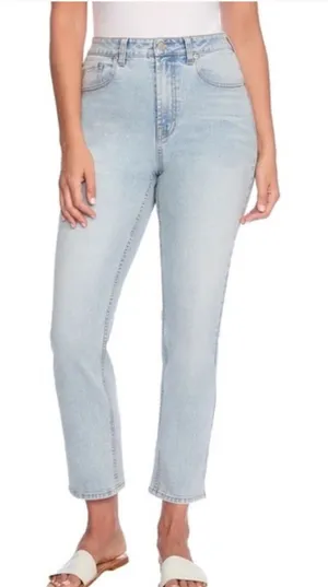 Frye Stevie High Rise Light Wash Straight‎ Denim Jeans thumbnail 1
