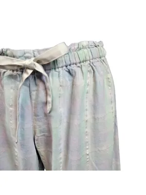 Victoria's Secret Aqua & Purple Pastel Plaid Flannel Pajama Set Women's Small‎ thumbnail 4