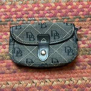 Vtg Dooney & Bourke Canvas Pouch Card Case Wallet Snap thumbnail 1