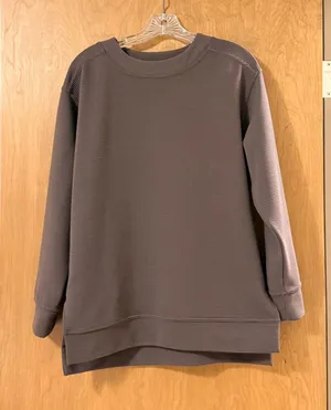 Zella Ribbed Ottoman Pullover Tunic Sweatshirt Women's Small Charcoal Gray‎ thumbnail 1