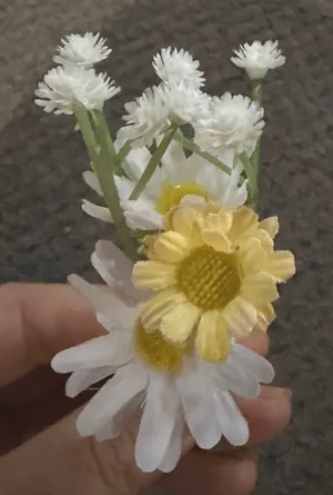Take It Eazy Hair Pin Free People Daisy Wildflower‎ Babys Breath Gold Tone Fork thumbnail 1