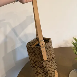 Coach Tan and Brown Signature Handbag thumbnail 7